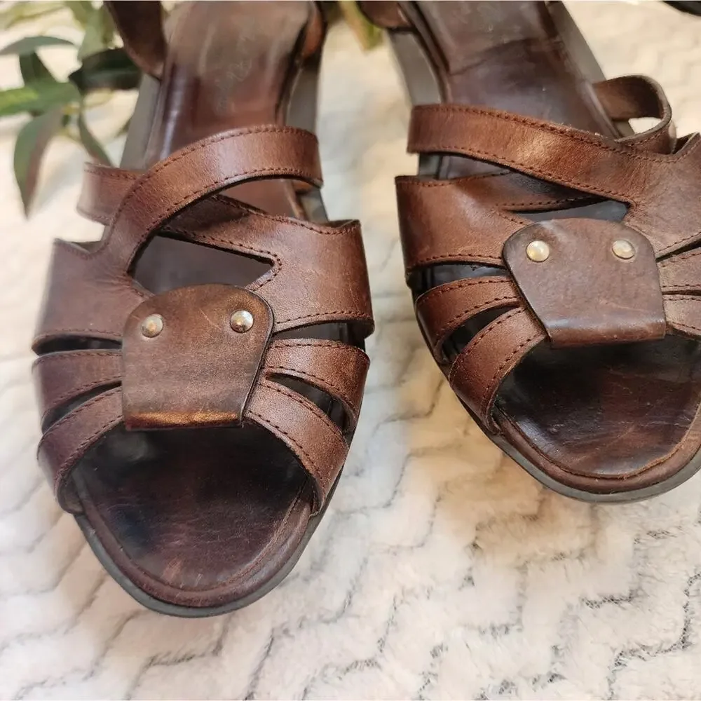 ROBERT CLERGERIE PLATFORM BROWN SANDAL SIZE 9